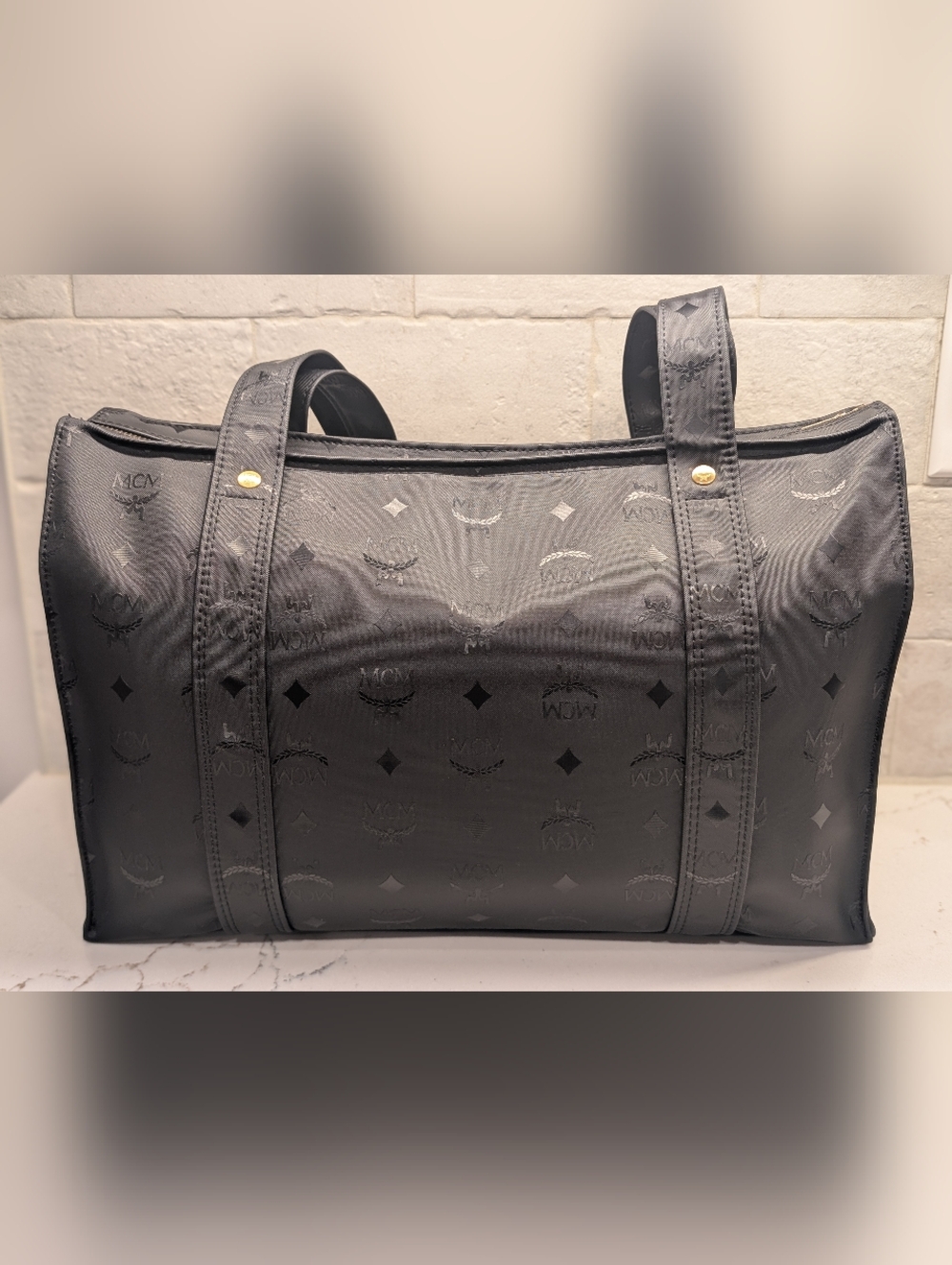MCM Vintage Visetos Shopper Tote - EUC - Black 15x10x5 Inches - Picture 12 of 16